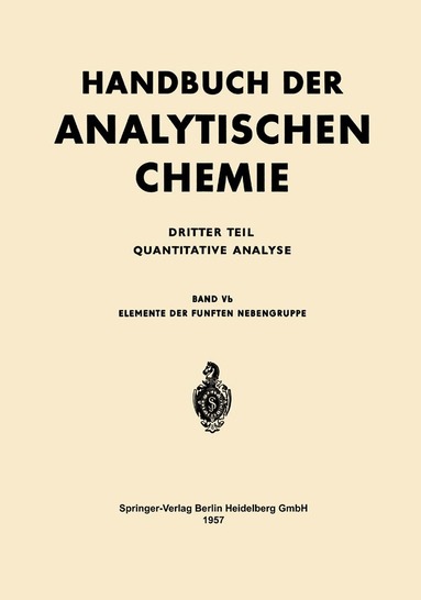 G. J. van Kolmeschate - Elemente der Fünften Nebengruppe, Häftad