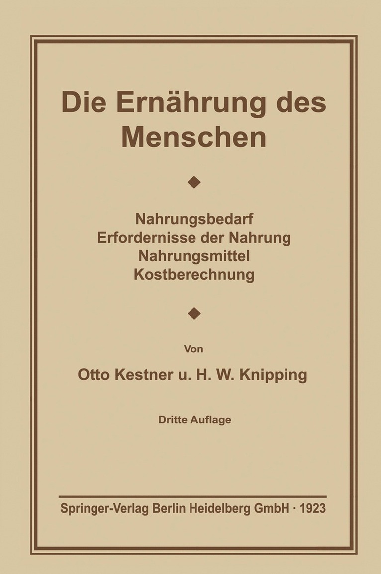 Die Ernährung des Menschen