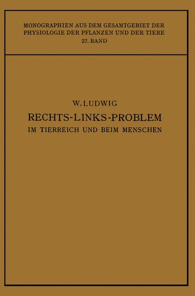 bokomslag Das Rechts-Links-Problem im Tierreich und Beim Menschen