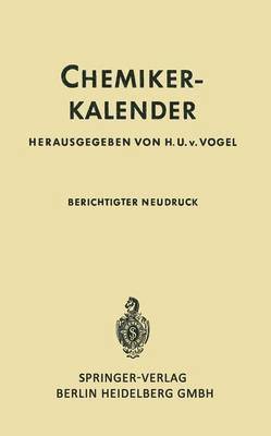 Hans Ulrich von Vogel, Hans Ulrich von Vogel - Chemiker-Kalender, Häftad