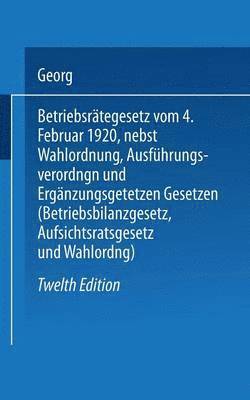 bokomslag Betriebsrätegesetz