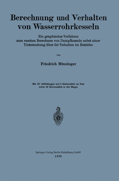 bokomslag Berechnung und Verhalten von Wasserrohrkesseln