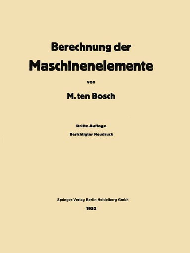 bokomslag Berechnung der Maschinenelemente