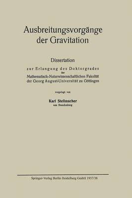 bokomslag Ausbreitungsvorgnge der Gravitation