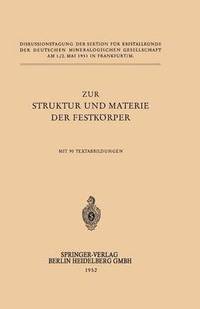 bokomslag Zur Struktur Und Materie Der Festkoerper