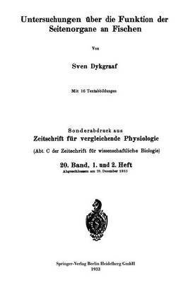 bokomslag Untersuchungen ber die Funktion der Seitenorgane an Fischen