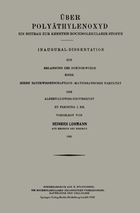 bokomslag Über Polyäthylenoxyd