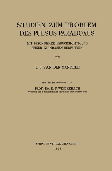 bokomslag Studien zum Problem des Pulsus Paradoxus