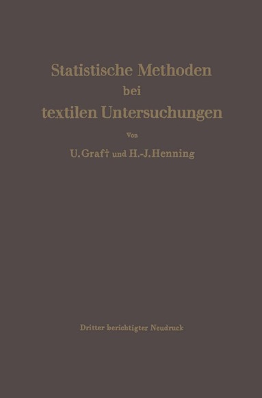 bokomslag Statistische Methoden bei textilen Untersuchungen