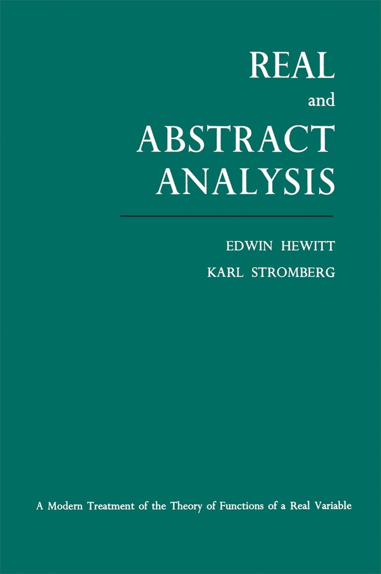 Real and Abstract Analysis 1