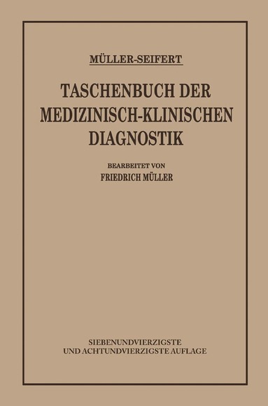 Friedrich von Müller, Otto Seifert - Taschenbuch der Medizinisch Klinischen Diagnostik, Häftad