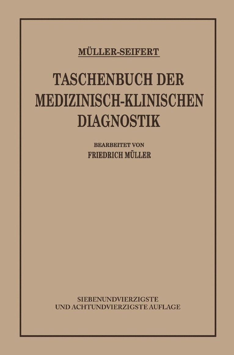 Taschenbuch der Medizinisch Klinischen Diagnostik