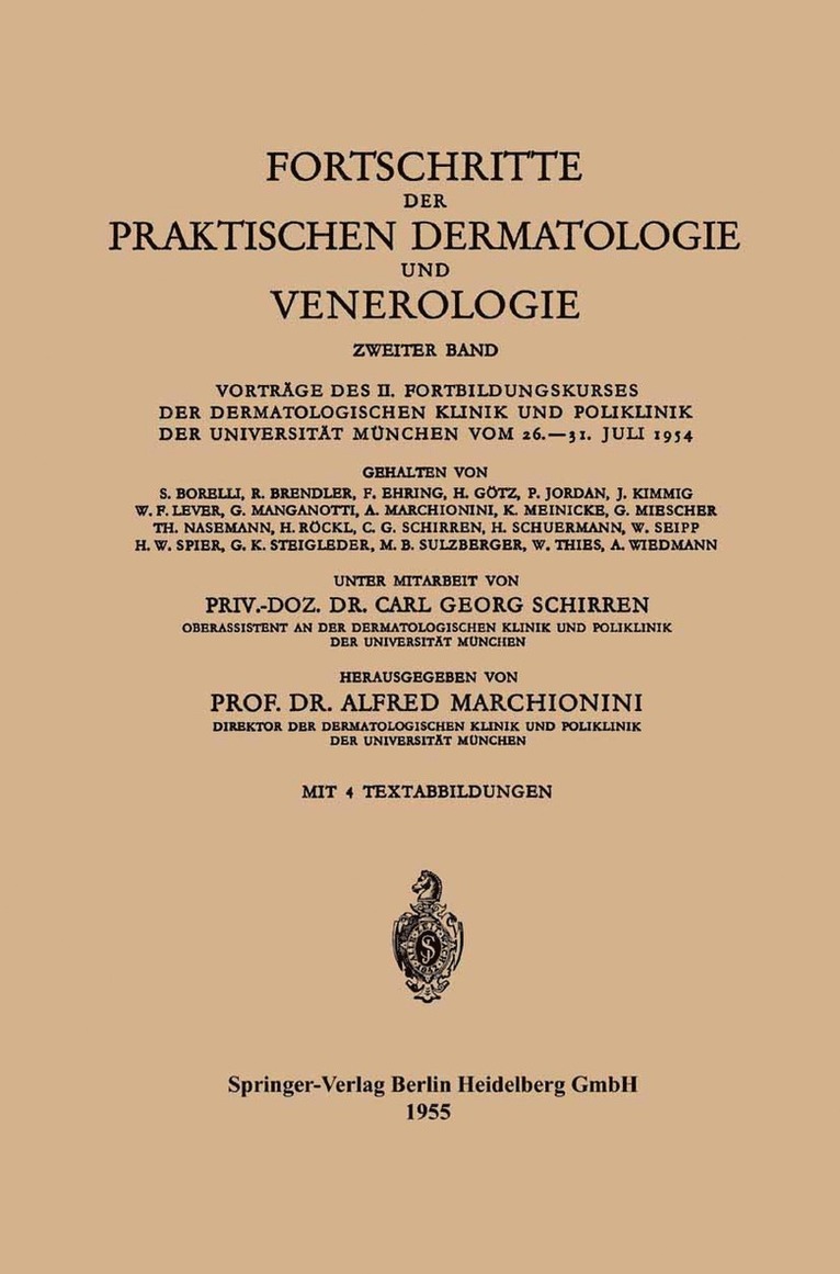 Alfred Marchionini - Fortschritte der Praktischen Dermatologie und Venerologie, Häftad