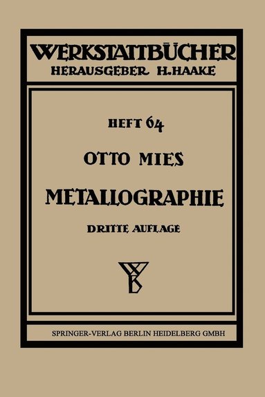 bokomslag Metallographie