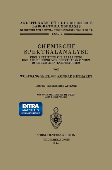 Wolfgang Seith, Konrad Ruthardt - Chemische Spektralanalyse, Häftad
