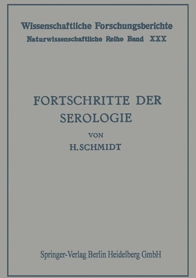 bokomslag Fortschritte der Serologie