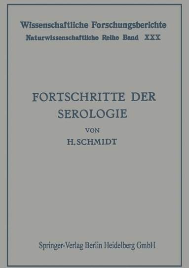 bokomslag Fortschritte der Serologie