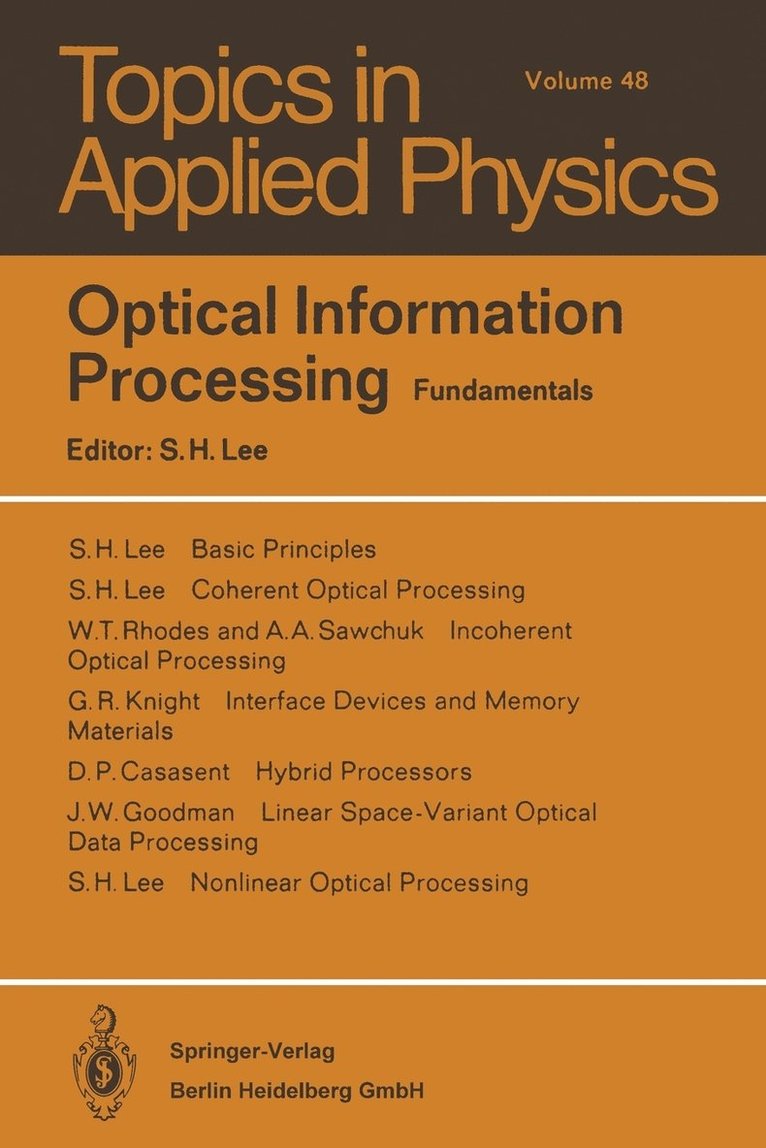 Optical Information Processing 1