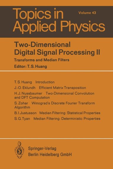 bokomslag Two-Dimensional Digital Signal Processing II