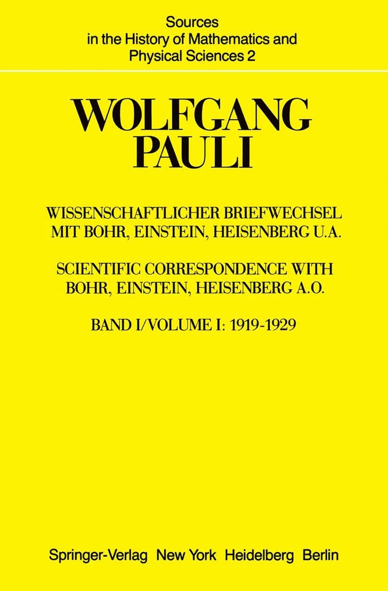 Wissenschaftlicher Briefwechsel mit Bohr, Einstein, Heisenberg u.a. 1