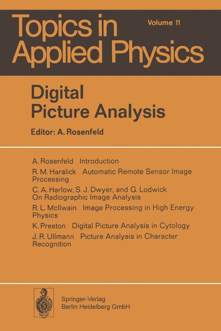 A. Rosenfeld - Digital Picture Analysis, Häftad