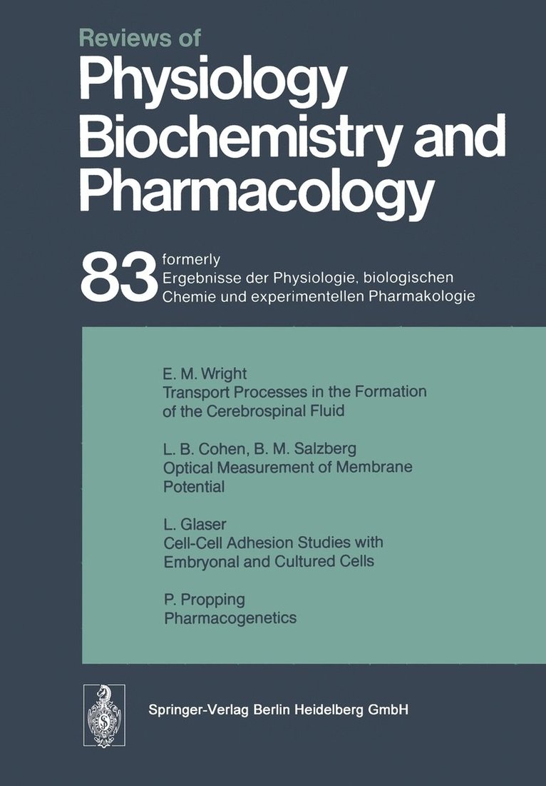 Reviews of Physiology, Biochemistry and Pharmacology 1