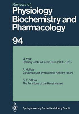 bokomslag Reviews of Physiology, Biochemistry and Pharmacology