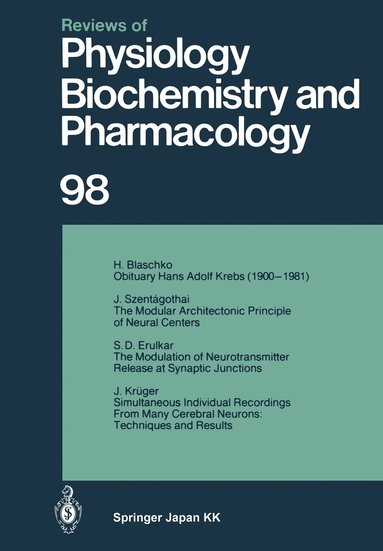 bokomslag Reviews of Physiology, Biochemistry and Pharmacology