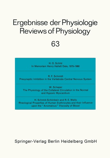 bokomslag Ergebnisse der Physiologie / Reviews of Physiology