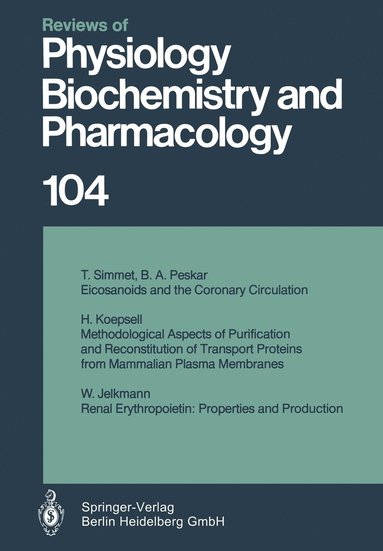 bokomslag Reviews of Physiology, Biochemistry and Pharmacology