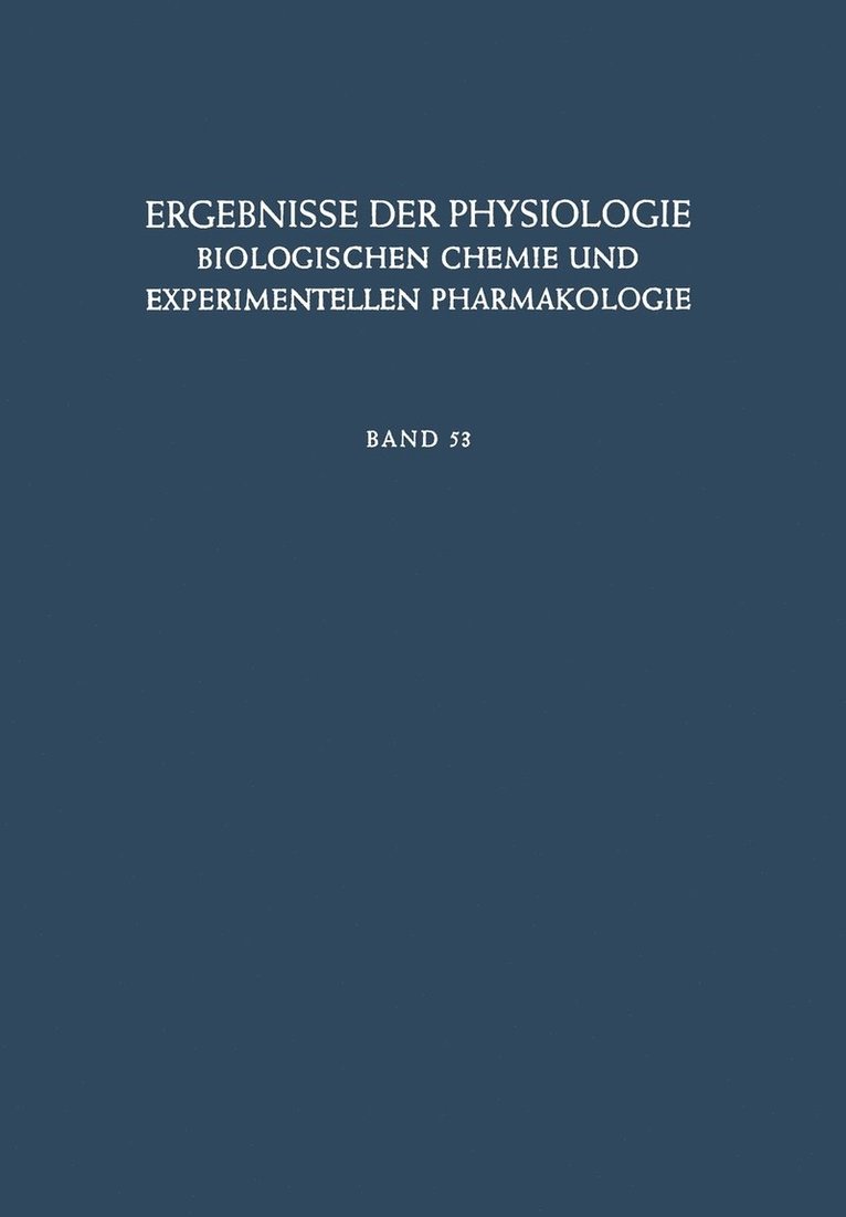 Ergebnisse der Physiologie, Biologischen Chemie und Experimentellen Pharmakologie 1