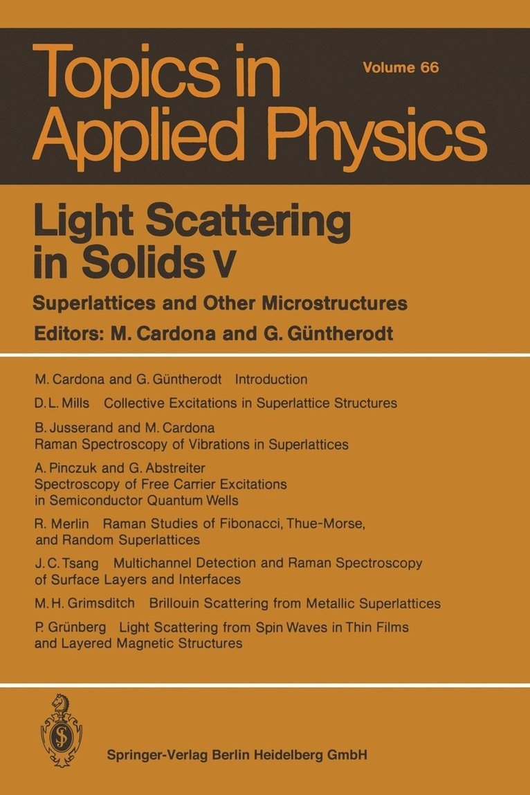 Light Scattering in Solids v 1