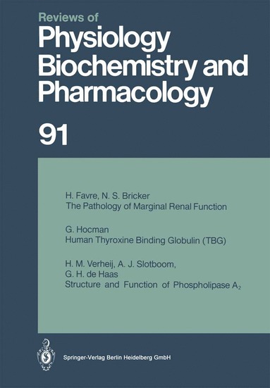 bokomslag Reviews of Physiology, Biochemistry and Pharmacology