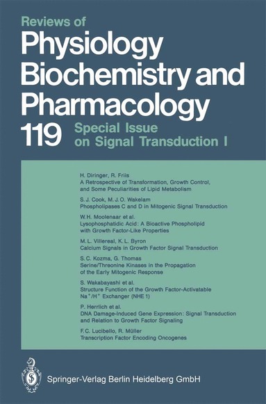 bokomslag Reviews of Physiology, Biochemistry and Pharmacology