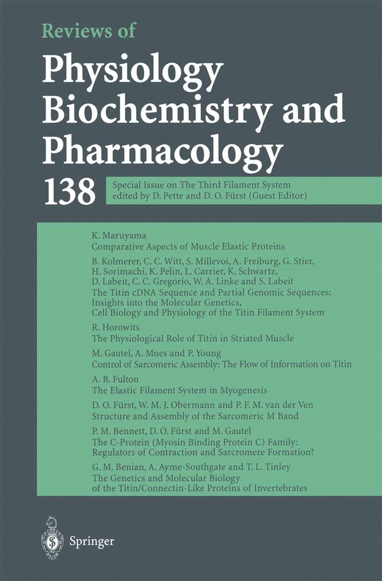 D. Fürst, M. P. Blaustein, R. Greger, H. Grunicke, R. Jahn, W. J. Lederer, L. M. Mendell, A. Miyajima, D. Pette, G. Schultz, M. Schweiger, D. Furst - Reviews of Physiology, Biochemistry and Pharmacology, Häftad