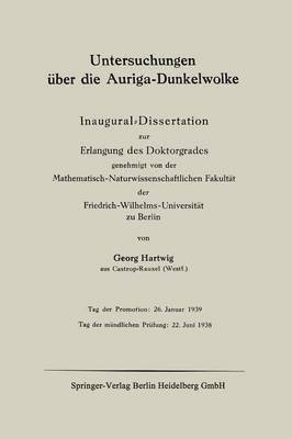 Untersuchungen über die Auriga-Dunkelwolke 1
