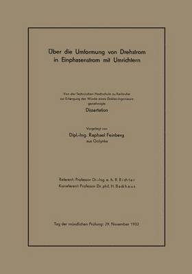 bokomslag ber die Umformung von Drehstrom in Einphasenstrom mit Umrichtern