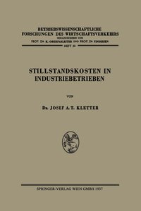 bokomslag Stillstandskosten in Industriebetrieben