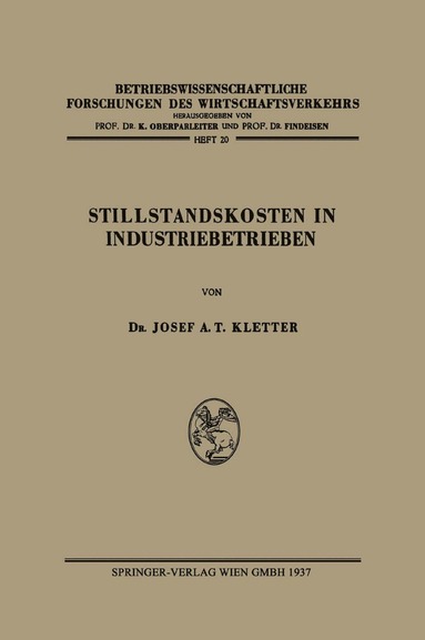 bokomslag Stillstandskosten in Industriebetrieben