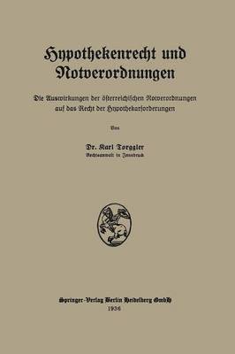 bokomslag Hypothekenrecht und Notverordnungen