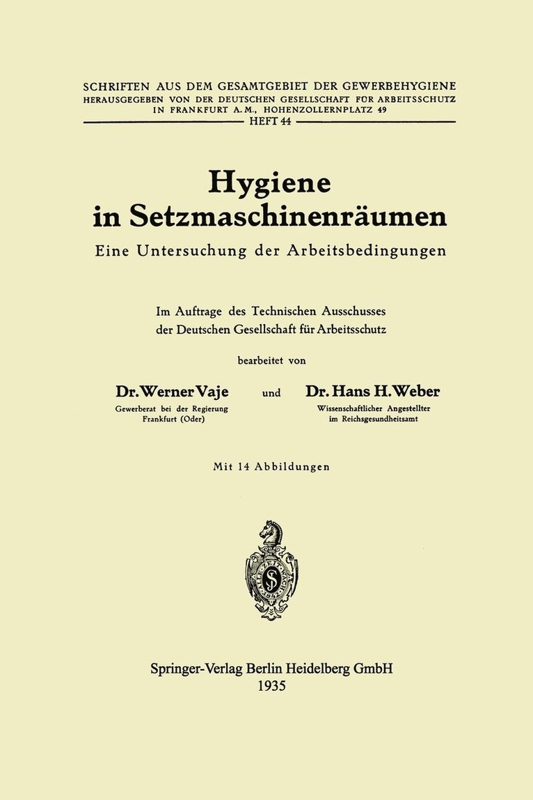 Hygiene in Setzmaschinenrumen 1