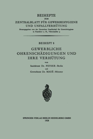 bokomslag Gewerbliche Ohrenschdigungen und ihre Verhtung