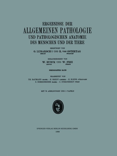 bokomslag Ergebnisse der Allgemeinen Pathologie und Pathologischen Anatomie des Menschen und der Tiere