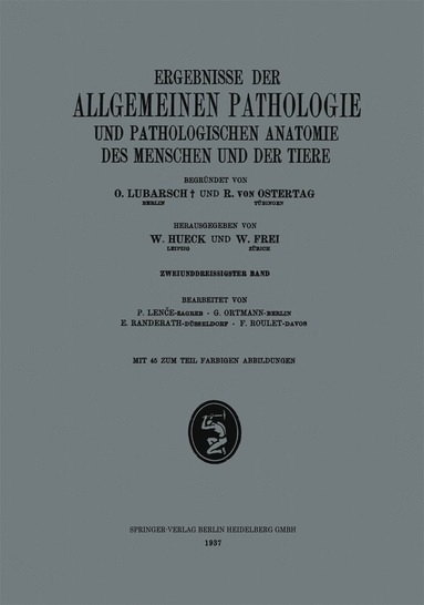 bokomslag Ergebnisse der Allgemeinen Pathologie und Pathologischen Anatomie des Menschen und der Tiere