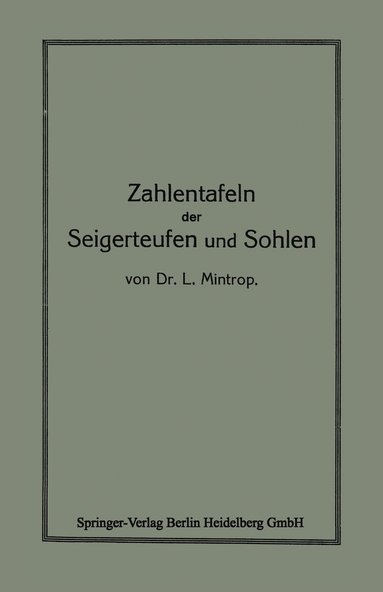 bokomslag Zahlentafeln der Seigerteufen und Sohlen