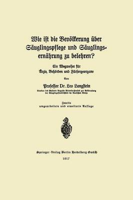 bokomslag Wie ist die Bevölkerung über Säuglingspflege und Säuglingsernährung zu belehren?