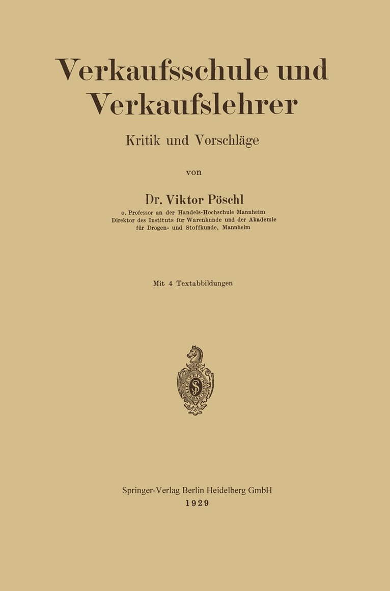 Viktor Pöschl, Viktor Poschl - Verkaufsschule und Verkaufslehrer, Häftad