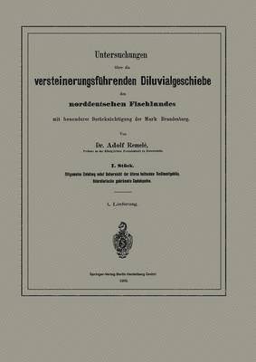 bokomslag Untersuchungen ber die versteinerungsfhrenden Diluvialgeschiebe des norddeutschen Flachlandes mit besonderer Bercksichtigung der Mark Brandenburg