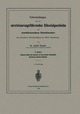 bokomslag Untersuchungen über die versteinerungsführenden Diluvialgeschiebe des norddeutschen Flachlandes mit besonderer Berücksichtigung der Mark Brandenburg