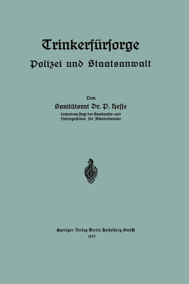bokomslag Trinkerfürsorge